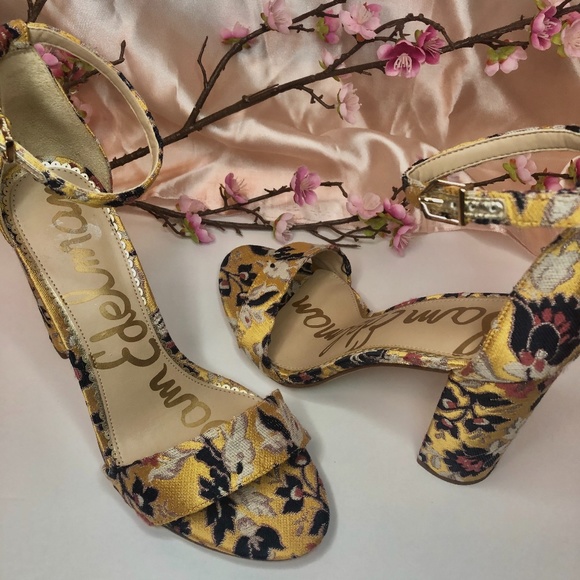 Sam Edelman Shoes - SAM EDELMAN YELLOW & BLUE FLORAL SANDAL PUMP (NWOT